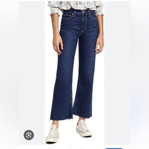 Paige Jeans Leenah Ankle Raw Hem in Gracie Lou Dark Denim Size 29